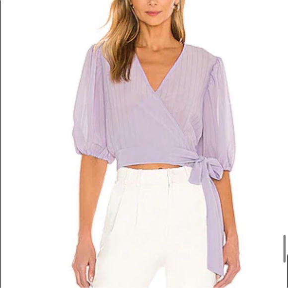 Revolve - Bardot Isabella Wrap Top Lilac - XS - Picture 3 of 7